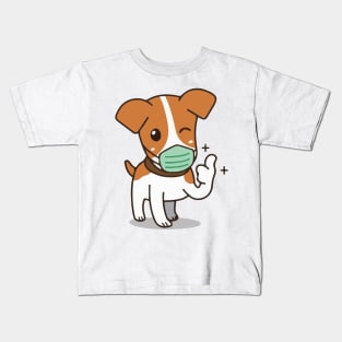 Dog Face Mask Covid 19 Coronavirus Kids T-Shirt